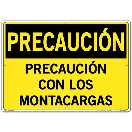 Vestil Polystyrene Sign, 14-1/2" Height, 20-1/2" Width, Polystyrene, Rectangle, Spanish SI-C-17-E-PS-040-S